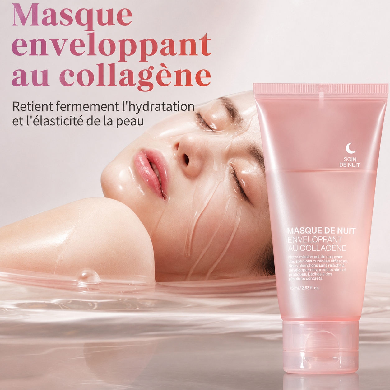 Masque de nuit peel-off au collagène hydrolysé