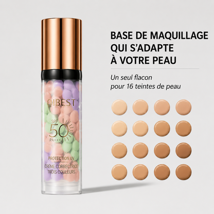 Crème correctrice tricolore pour le visage avec applicateur à pression