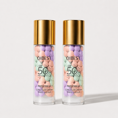 Crème correctrice tricolore pour le visage avec applicateur à pression