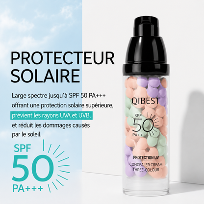 Crème correctrice tricolore pour le visage avec applicateur à pression