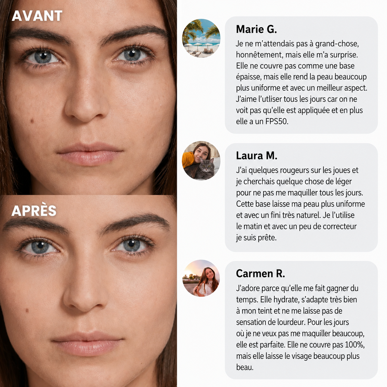 Crème correctrice tricolore pour le visage avec applicateur à pression
