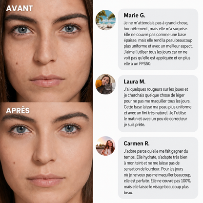 Crème correctrice tricolore pour le visage avec applicateur à pression