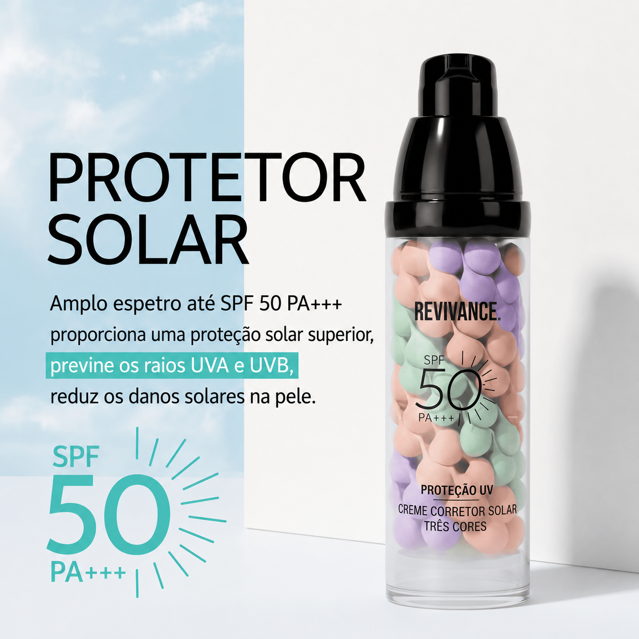 CC Cream Base Corretora 3 em 1 FPS50 | Revivance