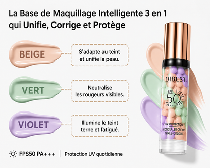 Crème correctrice tricolore pour le visage avec applicateur à pression