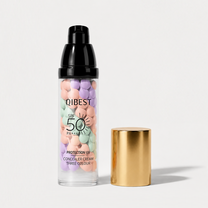 Crème correctrice tricolore pour le visage avec applicateur à pression